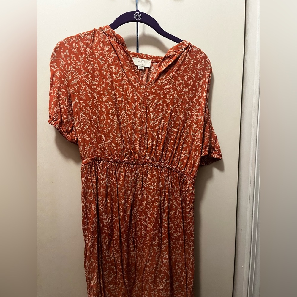 LOFT Floral Orange Dress
